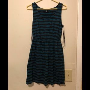 Cute blue and black striped dress